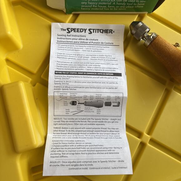 Vintage Speedy Stitcher Sewing Awl Kit Open Box - Picture 7 of 9